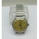 A Record Watch Co. wristwatch, the case back numbered 497767-133891, 30mm case