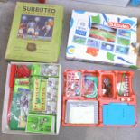 Two Subbuteo table soccer games, Continental Club with five teams and Euro 96 (no cloth and