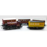 A Hornby OO gauge locomotive and four carriages
