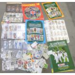 Cigarette cards; football and cricket cigarette and trade cards, loose and in albums includes Panini