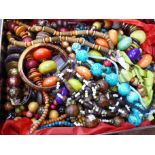 Collection of wooden bead costume jewellery