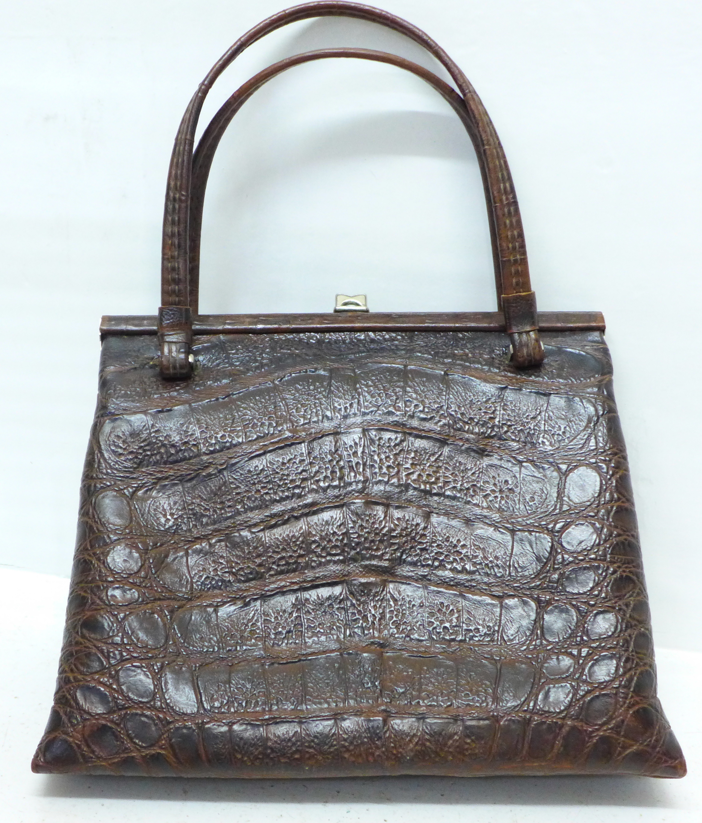 A Rieke vintage faux crocodile skin handbag - Image 2 of 4