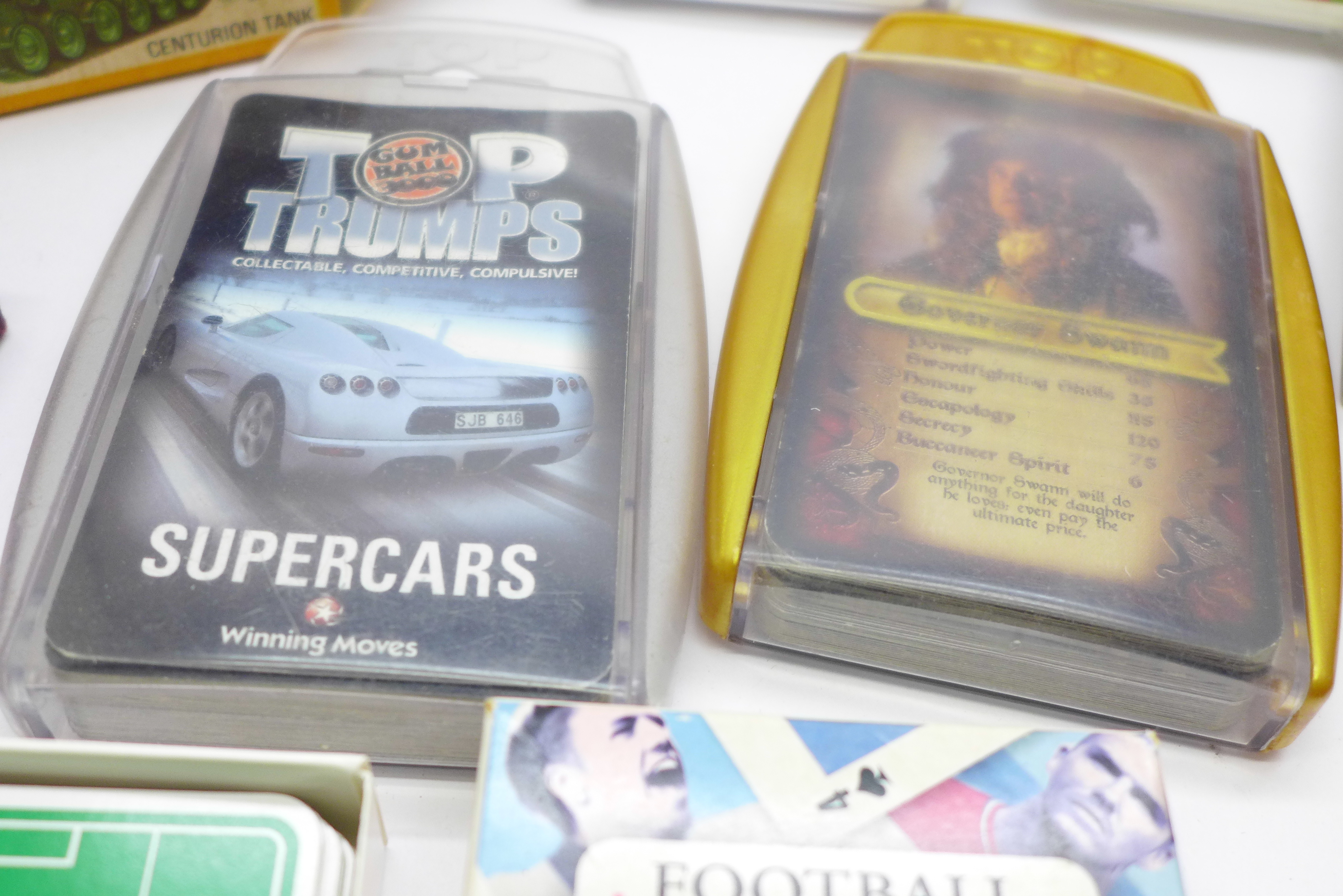 Four Top Trumps card games, other playing cards including footballers and an Airfix model - Image 2 of 5