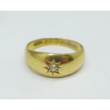An 18ct gold and diamond ring, Chester 1909, 2.9g, O