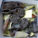 A collection of old padlocks, etc.
