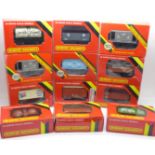 Twelve Hornby OO gauge wagons, boxed