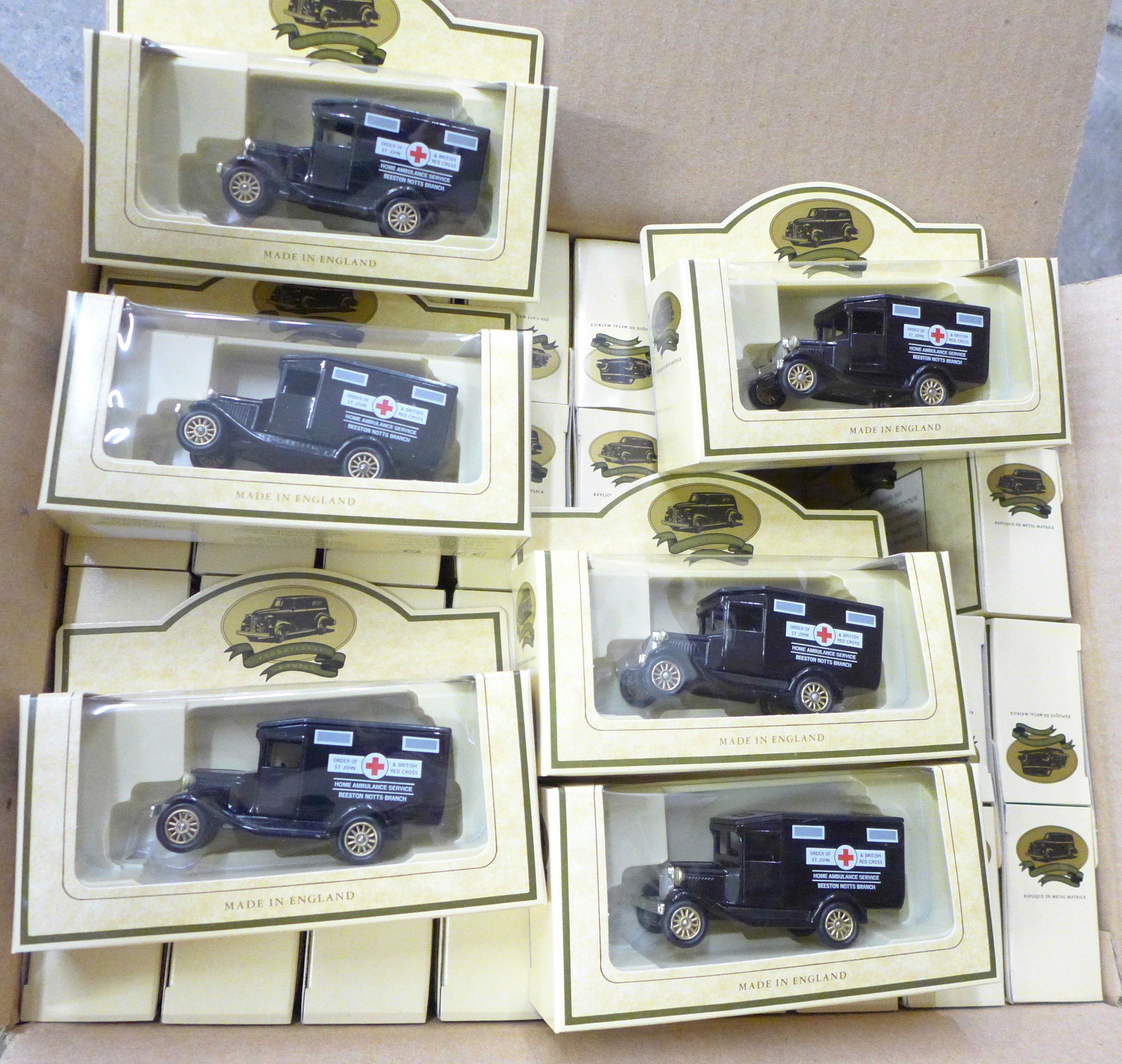 A collection of boxed Lledo promotional vehicles, thirty-six in total