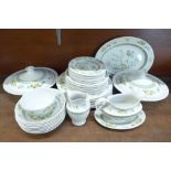 A Royal Doulton eight setting Tonkin dinner service, (38 pieces)