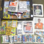 Football related, 1950's and 1960's programmes, Ty-Phoo tea collectors cards, Nottingham Post