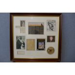 A Lawrence of Arabia memorabilia collection, framed