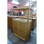 A bamboo and rattan cabinet