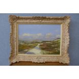 William Burns (1923 - 2010), two landscapes, oil on board, 40 x 60cms and 39 x 55cms, framed