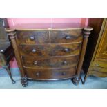 A Victorian Scottish mahogany bow front chest of drawers