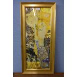 A Gustav Klimt print, framed