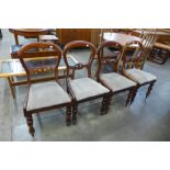 A set of four Victorian mahogany dining chairs