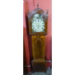 A George III inlaid mahogany 8 day longcase clock, the painted arched dial signed Thomas Charles