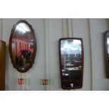 Two teak framed mirrors