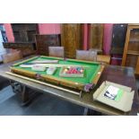 A small slate based snooker table with accessories by Clares, Liverpool