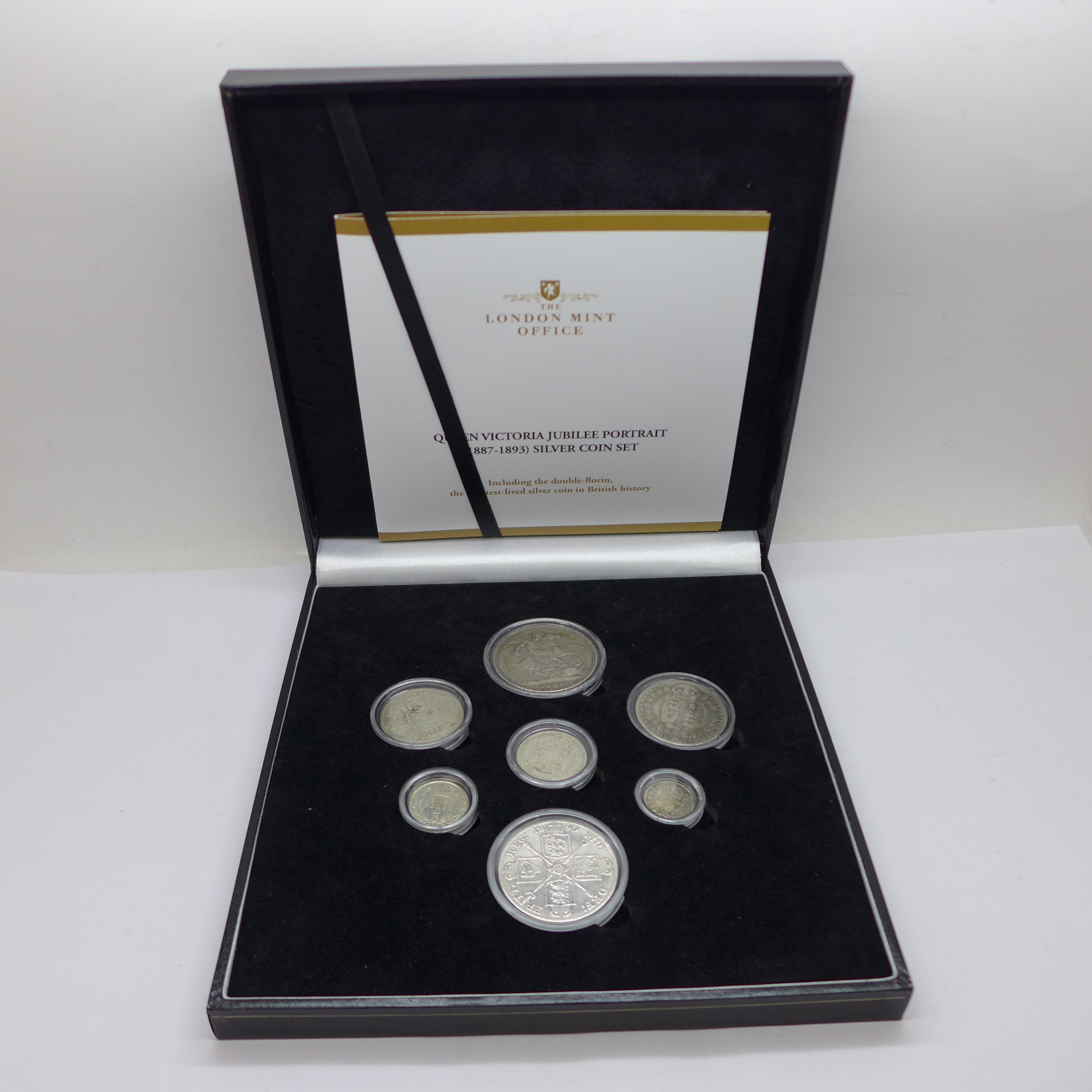 A The London Mint Office Queen Victoria Jubilee Portrait 1887-1893 Silver Coin Set, cased
