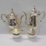 A Viners silver plated tea service