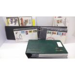 Stamps; a box of assorted first day covers in albums, on sheets and loose