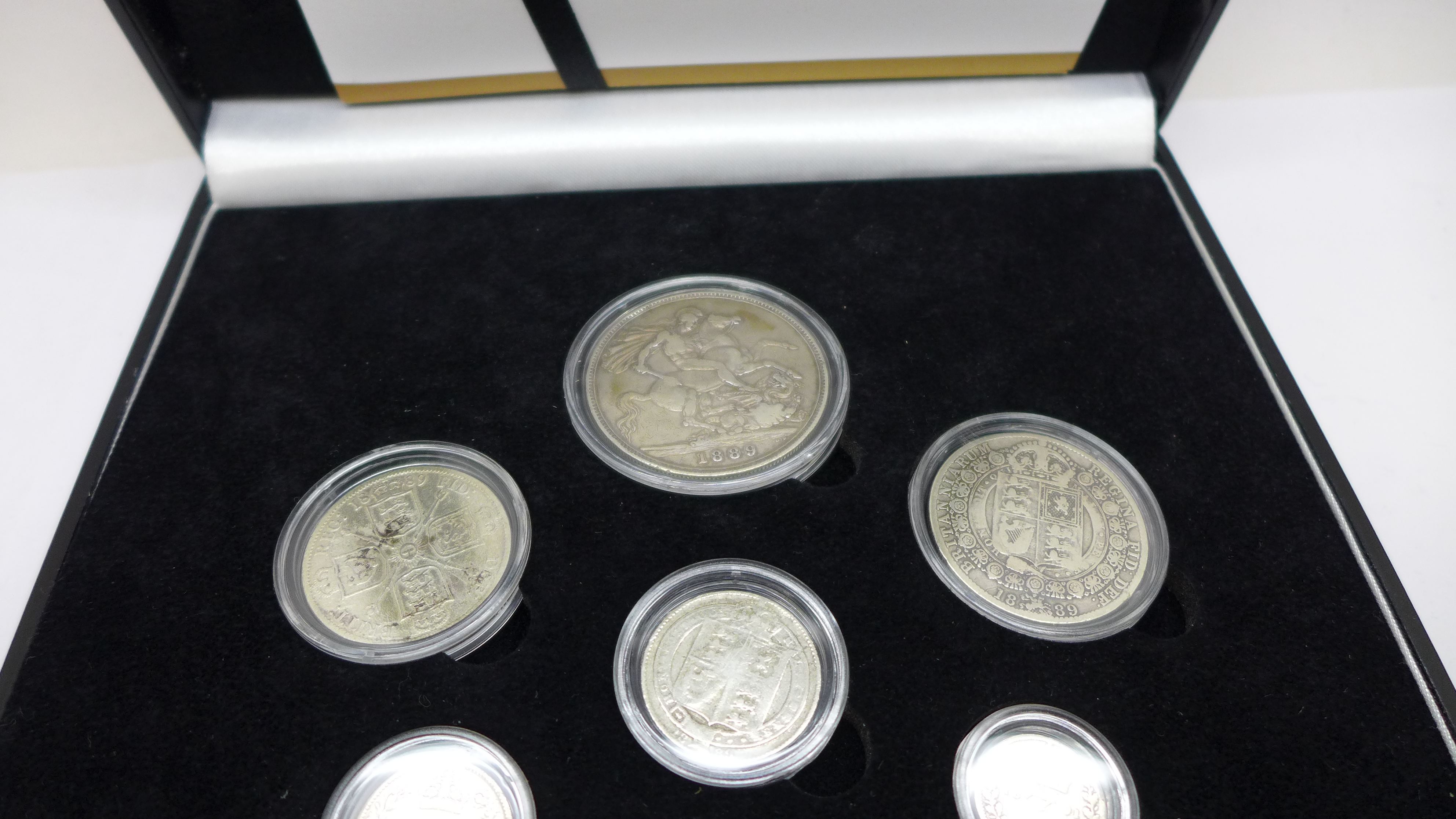 A The London Mint Office Queen Victoria Jubilee Portrait 1887-1893 Silver Coin Set, cased - Image 4 of 4