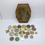 A collection of coins, medallions and tokens, (25)