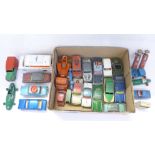 A collection of die-cast Dinky Toys and Corgi Toys model vehicles, play worn