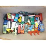 A collection of Lesney Matchbox model vehicles, etc., play worn