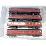 Four Hornby OO gauge railway carriages