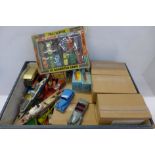 Die-cast vehicles including Dinky Toys, boxed Corgi Toys 100 and 101 trailers, Brumm, two Matchbox