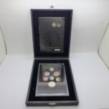 A The Royal Mint 2008 UK Coinage Royal Shield of Arms Proof Collection, cased