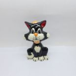 Lorna Bailey, 'Inky the Cat', no signature on the base, 13cm