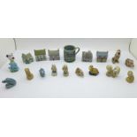 A collection of Wade, eighteen items including three Hat Box character figures
