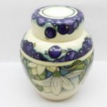 A Moorcroft ginger jar, Juneberry, 2000, 15.5cm, lid crazed