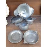 A collection of pewter