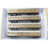 Four Hornby OO gauge railway carriages