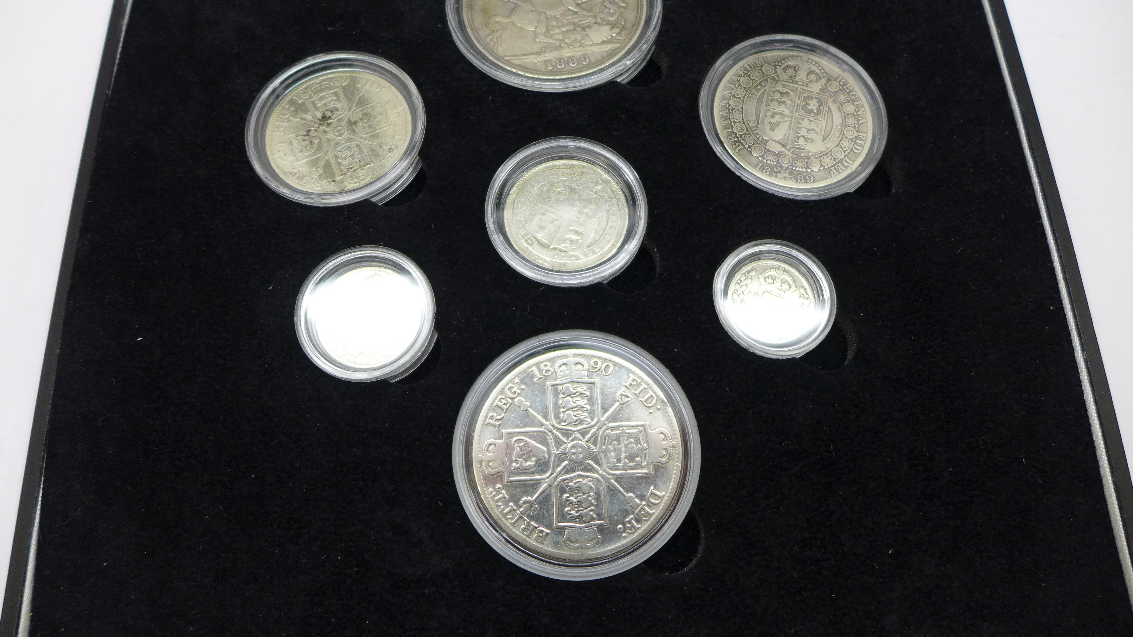 A The London Mint Office Queen Victoria Jubilee Portrait 1887-1893 Silver Coin Set, cased - Image 2 of 4