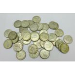 One shilling coins, pre-1947, 220g