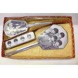 The Beatles, vanity set in box, four pieces including hand mirror