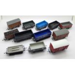 Twelve Hornby OO railway wagons