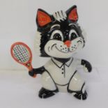 Lorna Bailey, 'Timbo the Tennis Cat', signed on the base, 13cm
