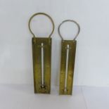 Two brass mounted thermometers