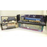 Four Corgi vehicles, 75101 ERF Gulf Tanker, CC13601 DAF Curtainside, Guinness and Pickfords