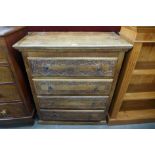 A hardwood chest of drawers