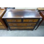 A Victorian rosewood and walnut chest of drawers