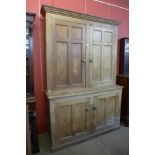 A Victorian pine housekeeper's cupboard, 237cms h, 158cms w, 51cms d