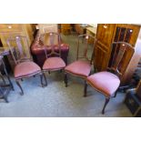 A set of four Edward VII mahogany chairs
