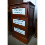 A mahogany apothecary style chest