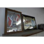 A Coca-Cola advertising mirror and one other